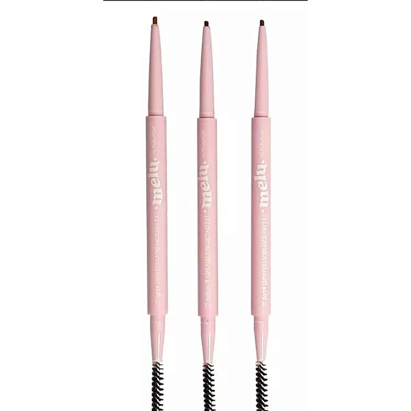 Lápis para Sobrancelha Maquiagem Melu Kit 3 Definição Natural 2 em 1