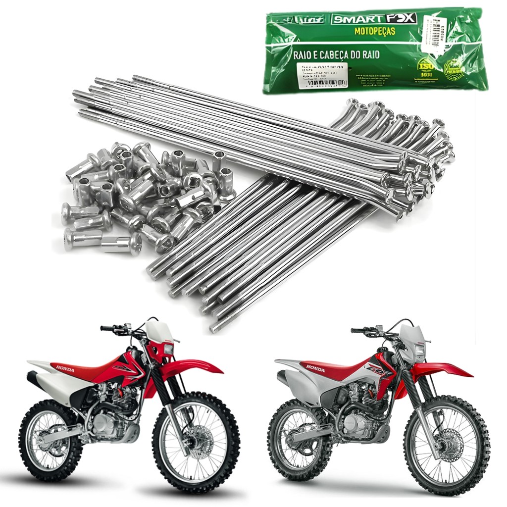 JOGO RAIOS TRASEIRO CROMADO 3,5MM SMARTFOX HONDA CRF230 CRF 230 2007 A 2020