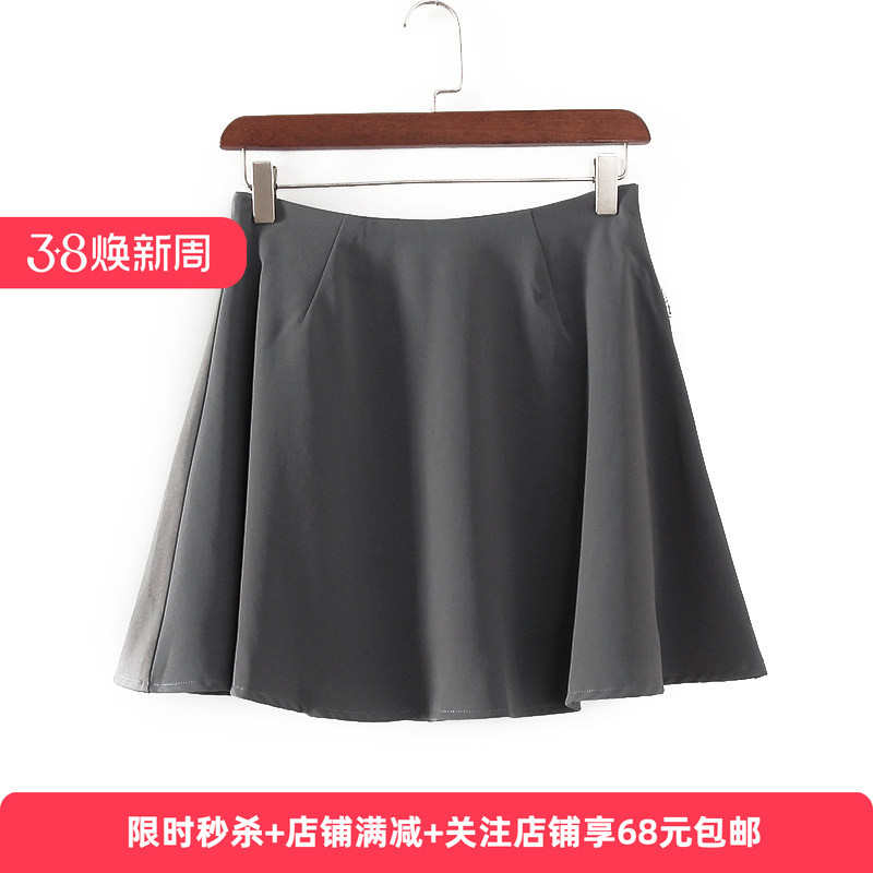 Yi série novo produto contador inventário estilo coreano All-Match menina grupo estilo cinza série A linha saia curta fe