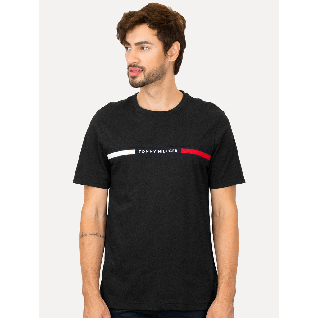 Camiseta Tommy Hilfiger Masculina Chest Insert Logo Preta em Oferta na Shopee