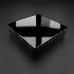 Lata de Metal Quadrada - Preto - 19,5x19,5x5,5cm - 1 unidade - Rizzo