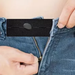 Extensor de Botão para Calça Preto Ajustável com Elástico – Ideal para Jeans, Saia e Shorts