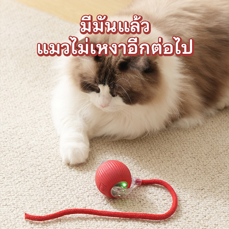 ลูกบอลแมวอัจฉริยะ  ระบบหลบหลีกอัตโนมัติ  3 โหมดแสง  ขนาด 6x5.5 ซม.  วัสดุซิลิโคน - ภาพที่ 6