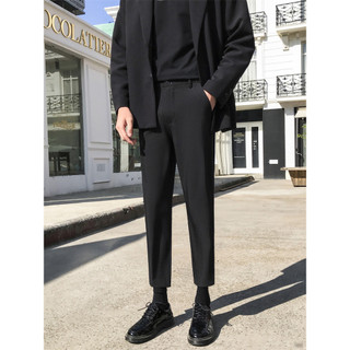Calças masculinas bonito Street Wear ins em linha reta tornozelo-perna terno calças meninos magro-ajuste calças magras A