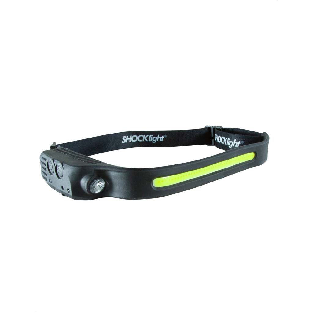 Lanterna de Cabeça LED Headlamp Recarregável USB-C 2400mAh IP44 Sensor Movimento Shocklight 4 Modos