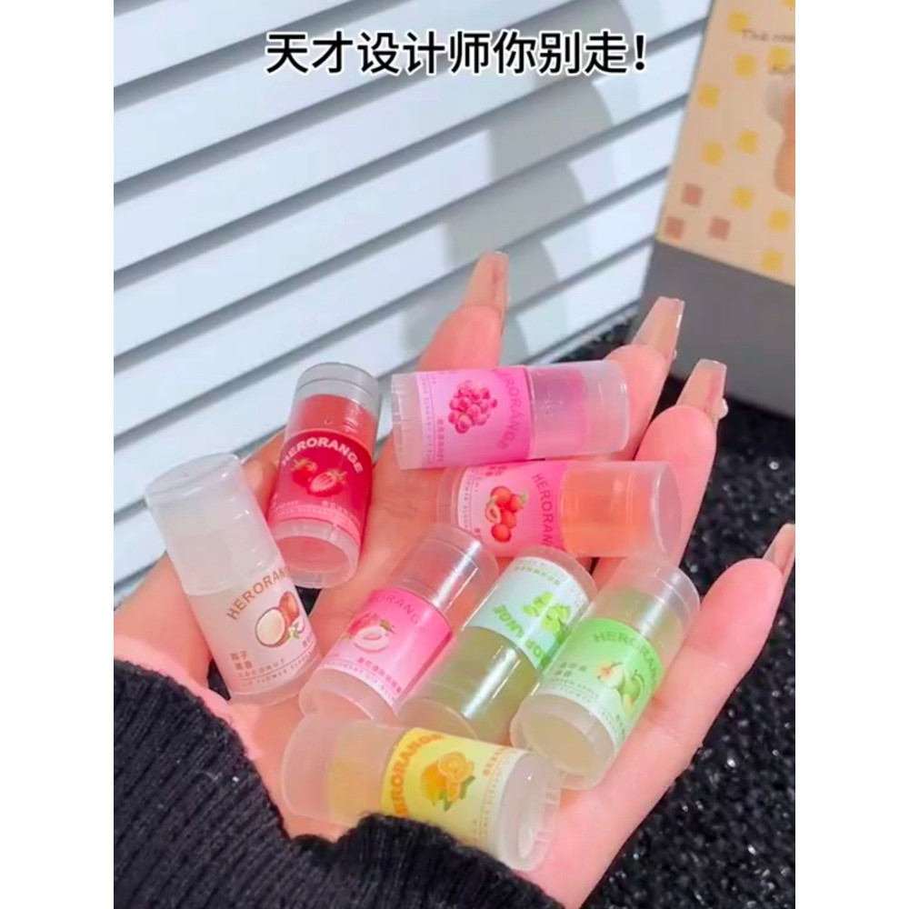 Bálsamo labial elegante bálsamo labial transparente que muda de cor sabor de frutas goma Anti-secagem hidratante hidrata