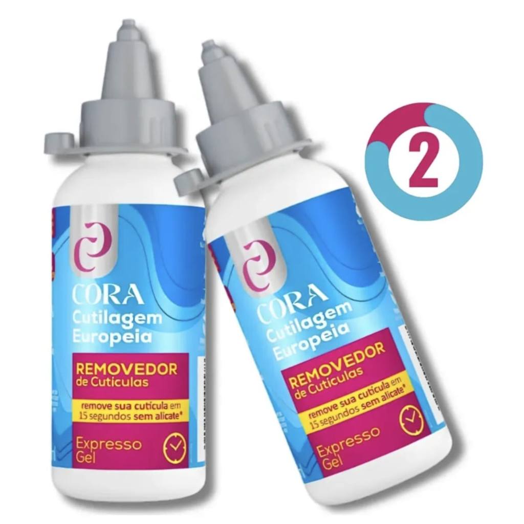 Kit Removedor Cutículas Cutilagem Europeia Cora Gel 100ml - 2 Unidades