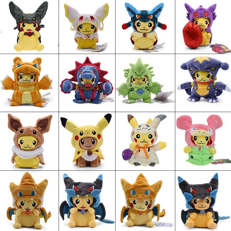 16 Estilos 20 Cm Pokémon Pikachu Groudon Kyogre Hydreigon Garchomp Snorlax Tyranitar Charizard Lucario Cosplay Brilhante