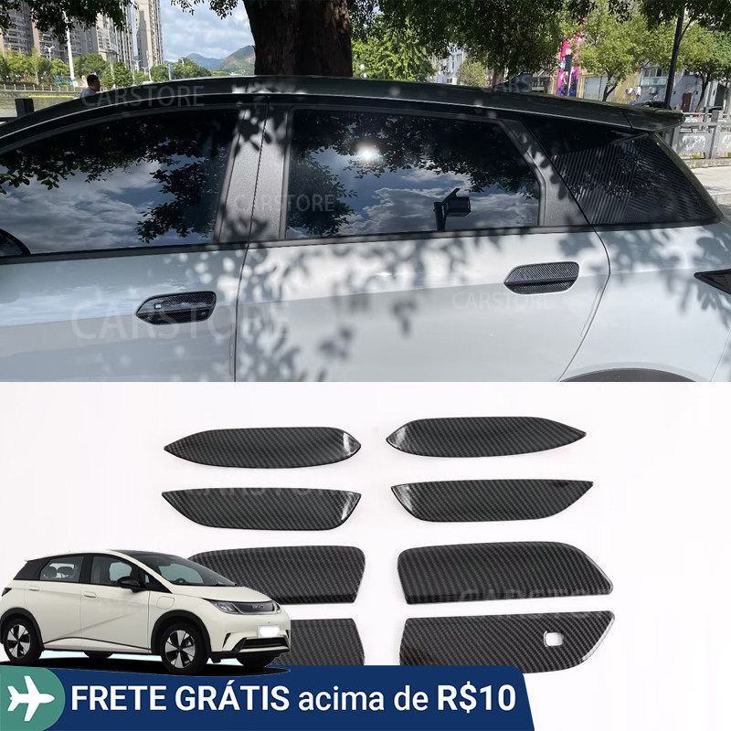 Adequado Para BYD dolphin GS Alça Porta Tigela Adesivo Padrão De Fibra Carbono Maçaneta Do Carro Capa Protetora De Puls