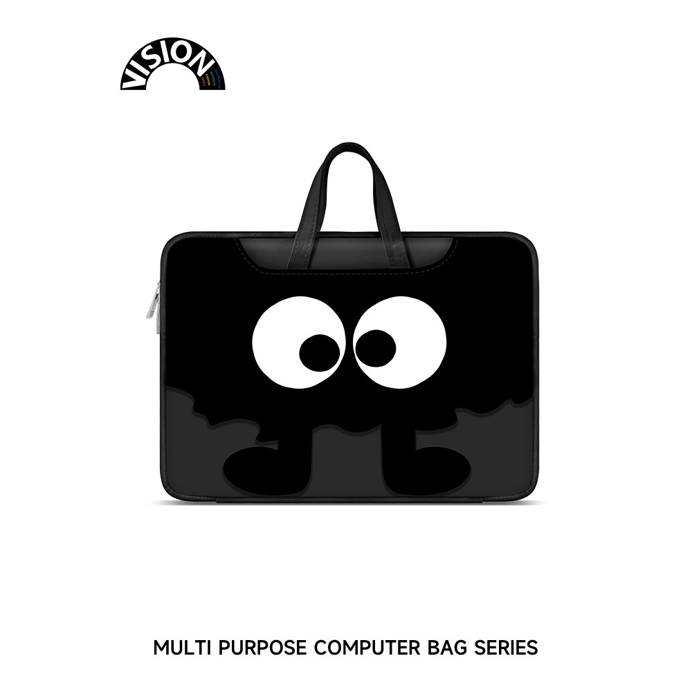 V-SION Cute Black Briquetes Bolsa para Laptop portátil adequada para Apple macbook 15: 20cm Shin-Chan air13 Huawei mateb