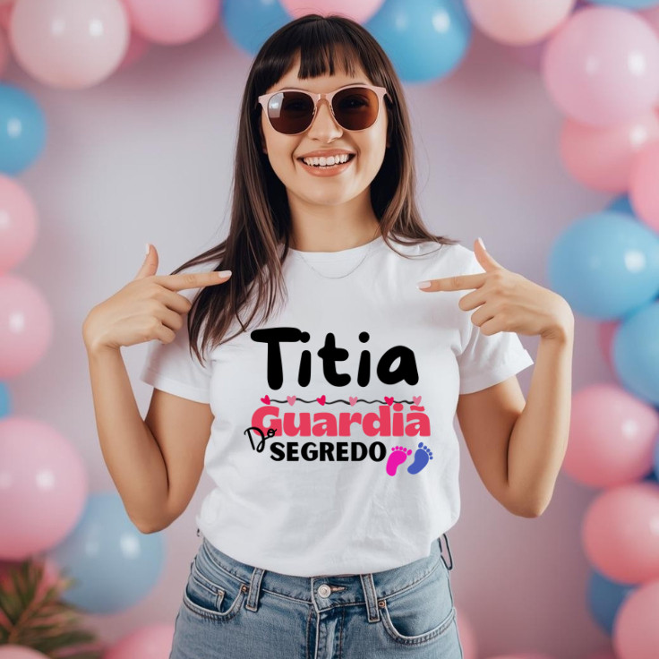 Camiseta Chá Revelação - Guardiões do Segredo Titia(o),Padrinho ou Madrinha e Vovô e Vovó