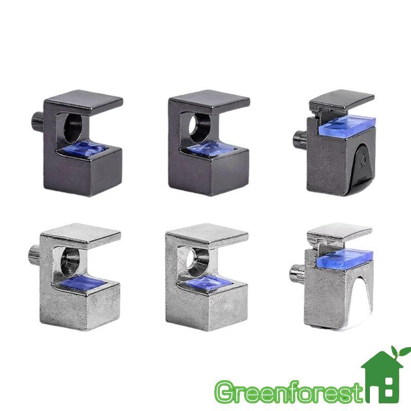 greenfor 4 Peças Suportes Vidro Ajustáveis Braçadeiras Liga Zinco Para 10 12mm Adequado Armários E Varandas
