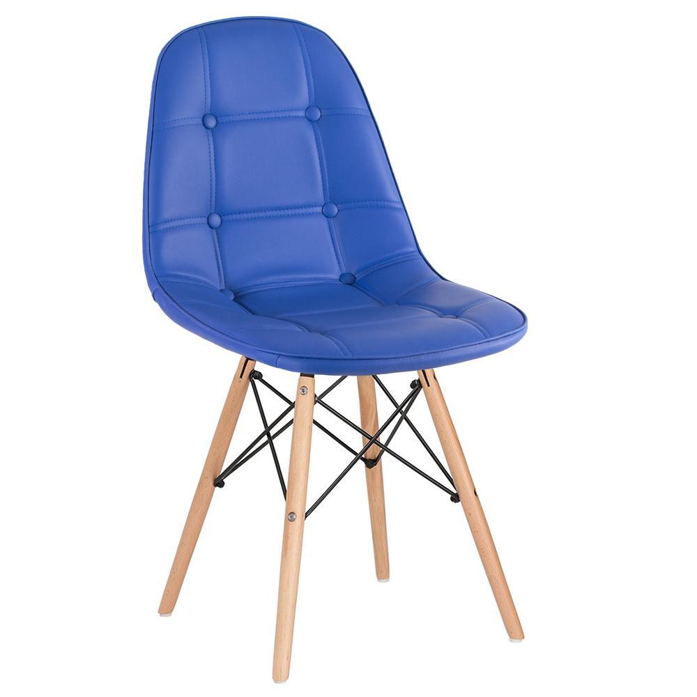 Cadeira Laráz Eames Eiffel Botonê Estofada  - Azul