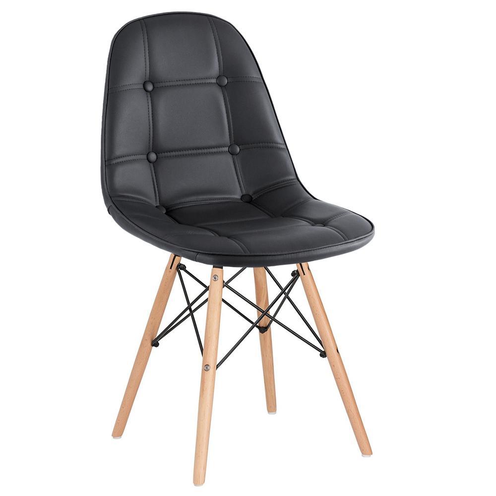 Cadeira Laráz Eames Eiffel Botonê Estofada  - Preto