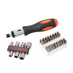 Jogo de Chaves para Parafusar Black Decker, 40 Peças
