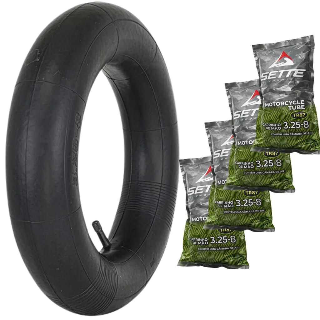Kit 4 Câmara de Ar 3.25x8 Reforçada para Pneus Carrinho De Mão Carriola Carretinha Carga construção Jardinagem Sette
