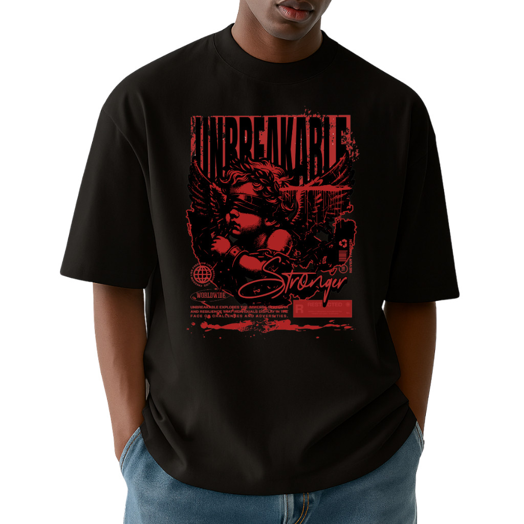 Camiseta Oversized Academia Unissex 100% Algodão Modelo "Anjinho" Conforto Estilo para seu Treino