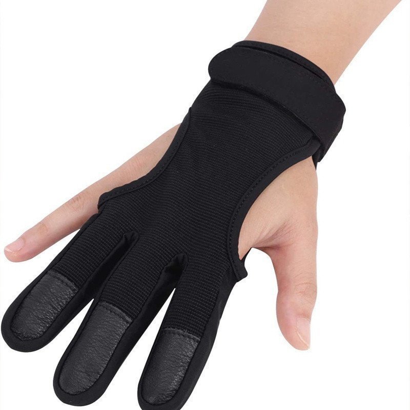 Luvas de arco e flecha de três dedos, luvas esportivas, luvas de arco e flecha de três dedos, luvas de arco e flecha par