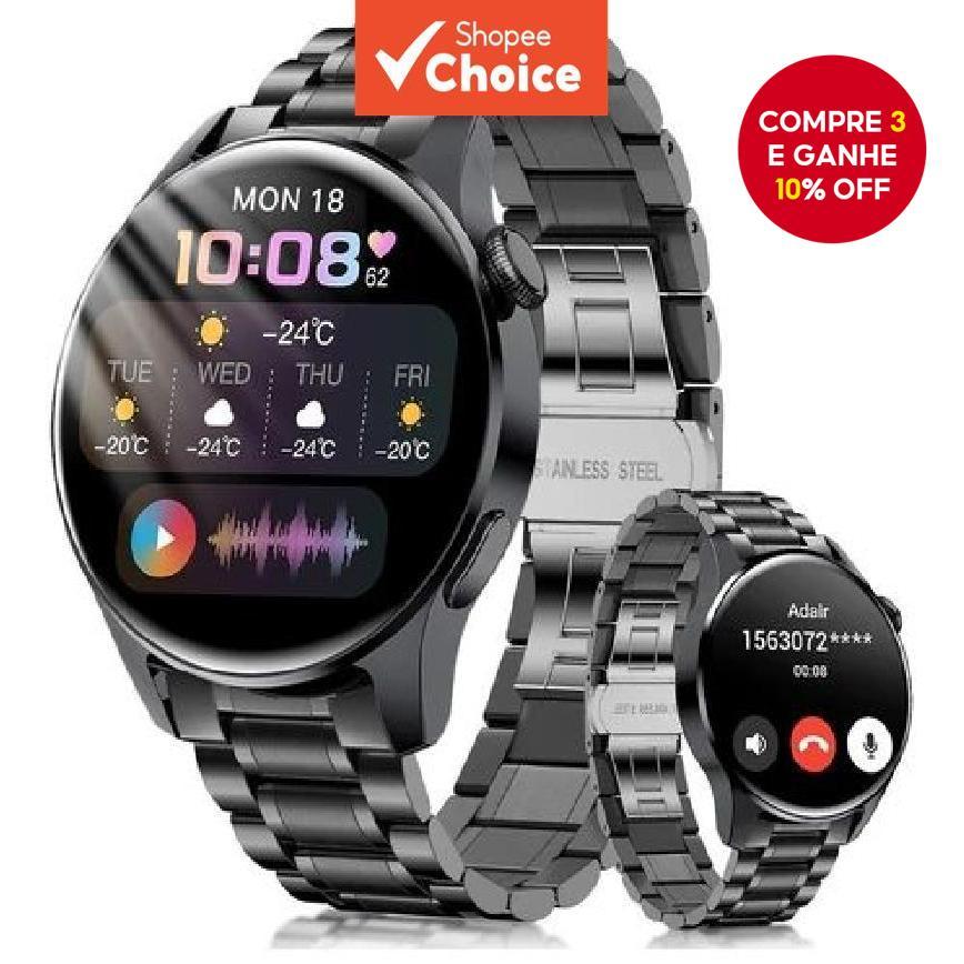  Moda 2026 Smartwatch Bluetooth Impermeável Pressão Arterial Smartwatch