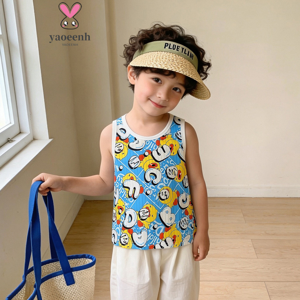 80-130CM crianças dos desenhos animados impresso colete verão meninos meninas esportes estilo fino respirável Casual sem