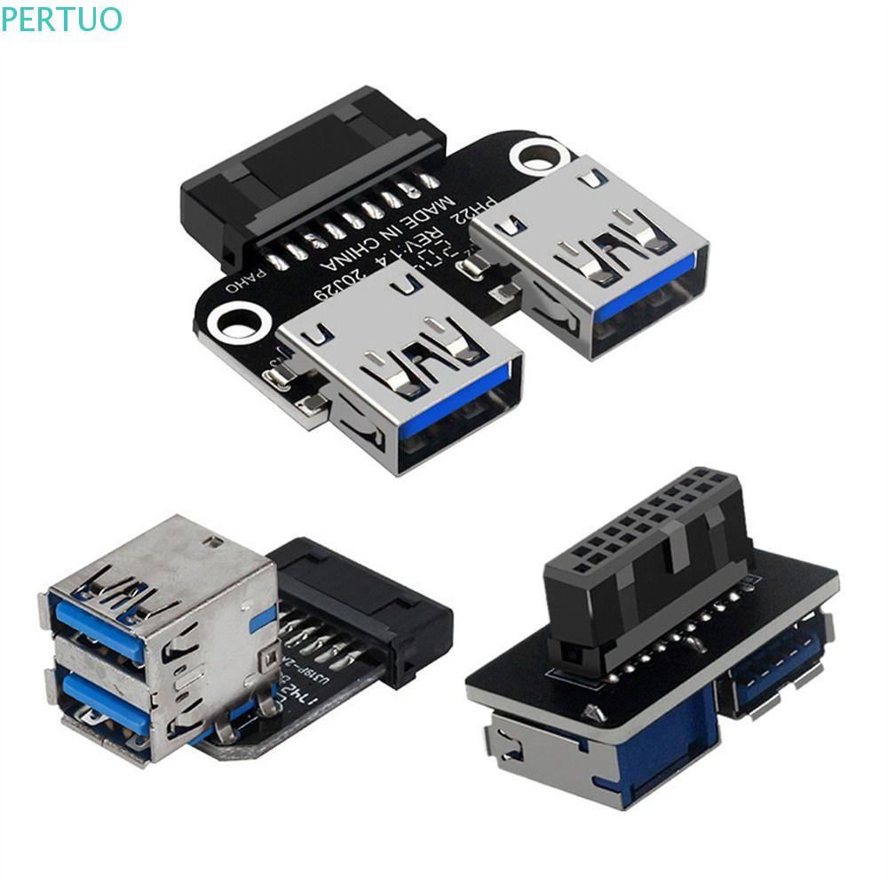Adaptador De Placa-Mãe PORTSOUTLET Durável 19 20 Pinos Fêmea Duplo USB 3.0 A Para Conversor De Computador