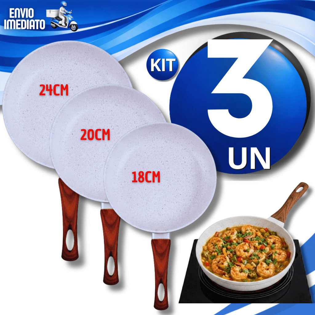 Frigideira Cerâmica Antiaderente 18cm 20CM 24CM Para Fogão Indução Branca Panela Multiuso Utensílios