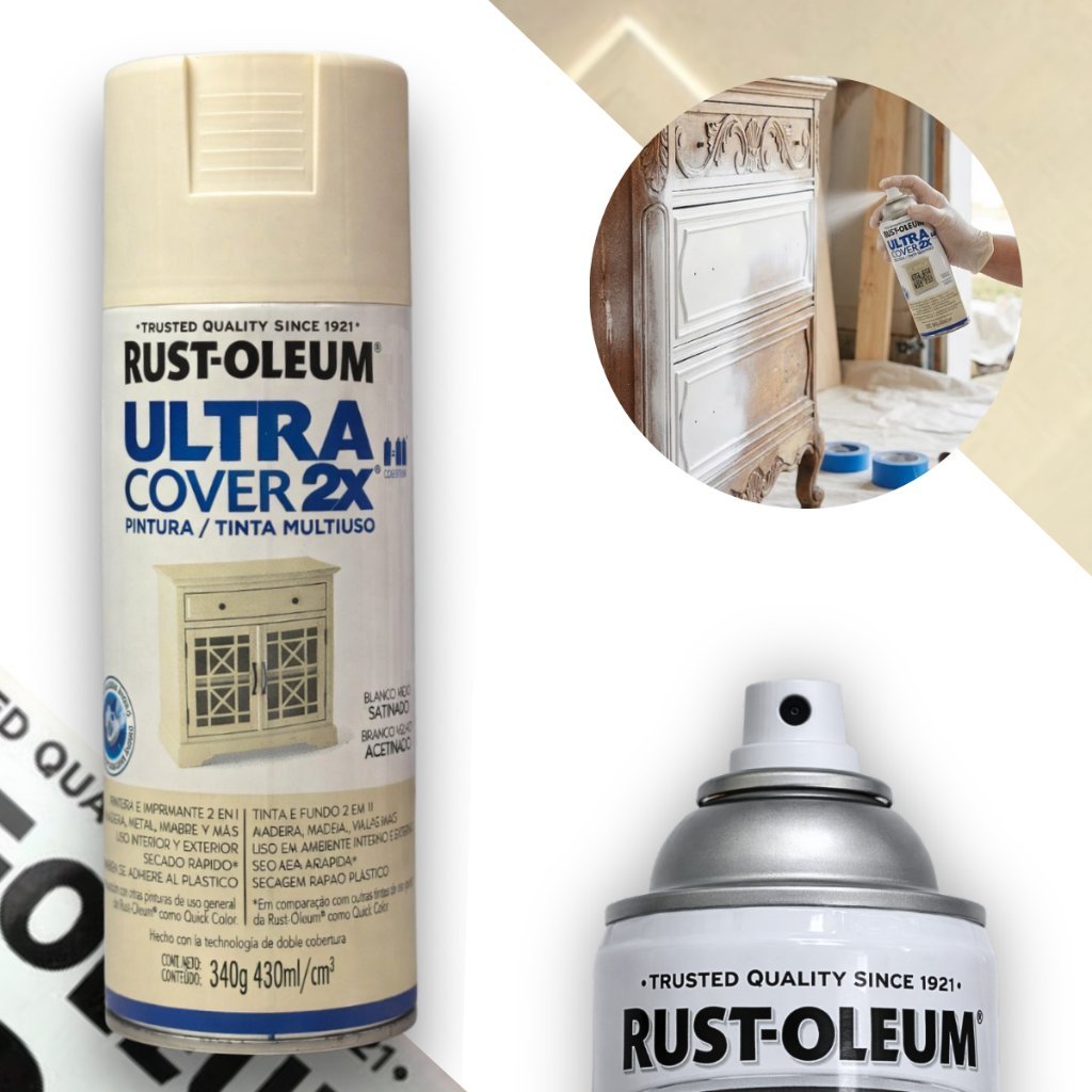 Spray Ultra Cover Branco Velho Acetinado Rust Oleum