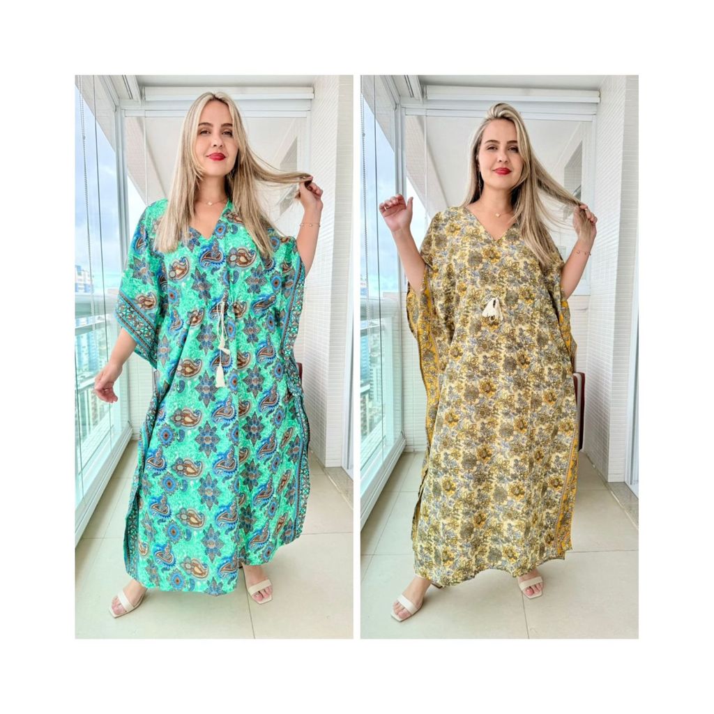 Kit com 02 Vestidos Longos Kaftan Indiano - Cod. 3001