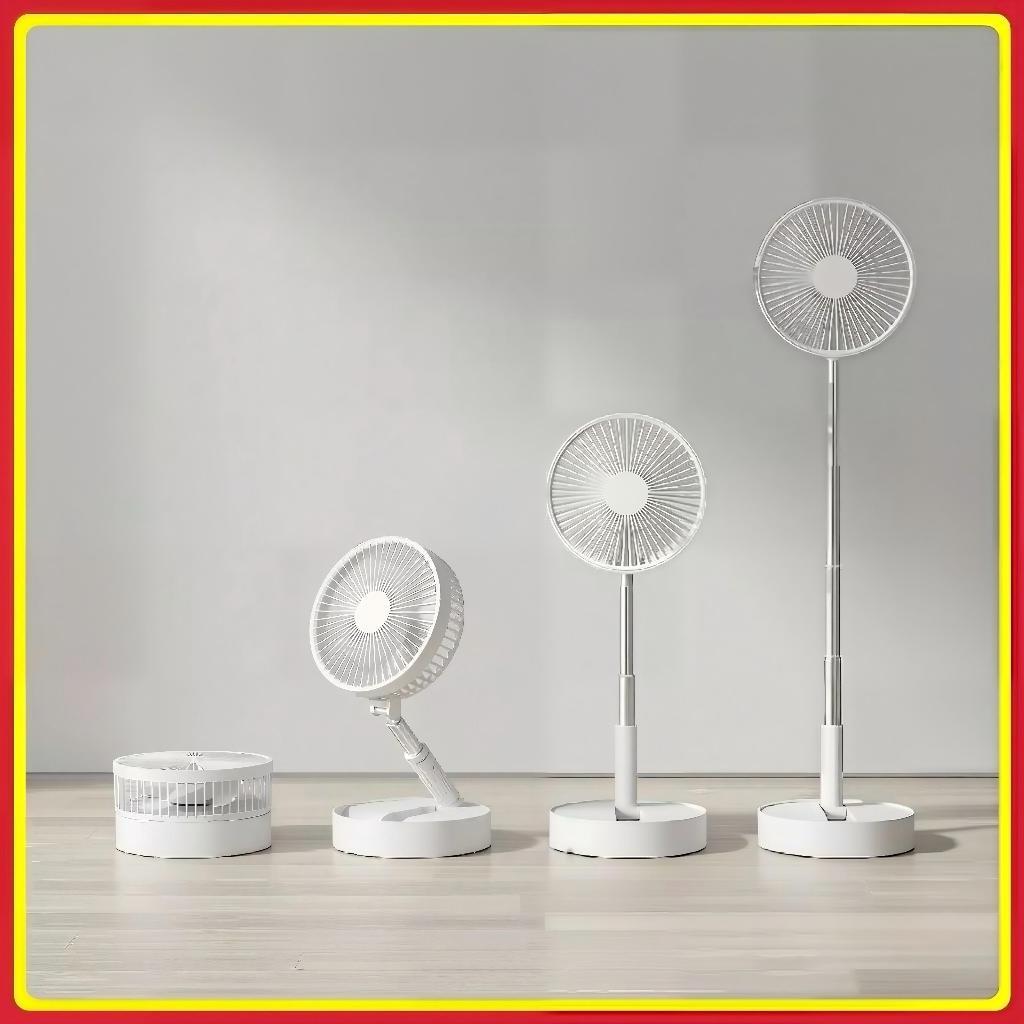 Ventilador  Portátil Dobrável 4 Velocidades Recarregável USB Retrátil Mesa Coluna Forte Silencioso