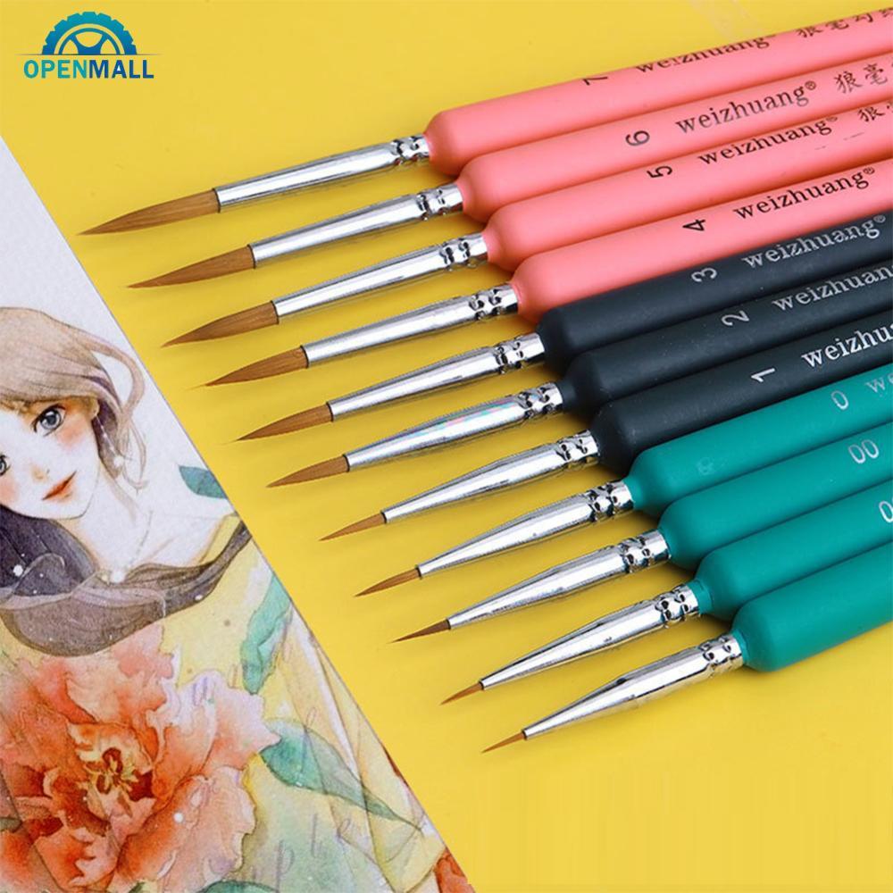 OPENMALL 4 Pçs/set Gancho Linha Caneta Papelaria Aquarela E Pintura A Óleo Canetas De Cabelo De Lobo Detalhe Ferramentas