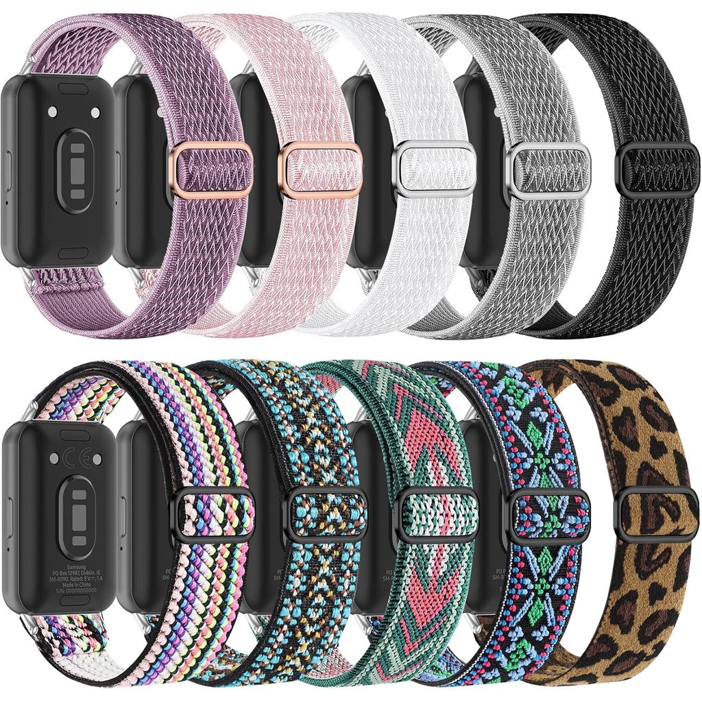 Pacote com 10 Pulseiras de Nylon Elásticas Compatíveis com Samsung Galaxy FIT 3,