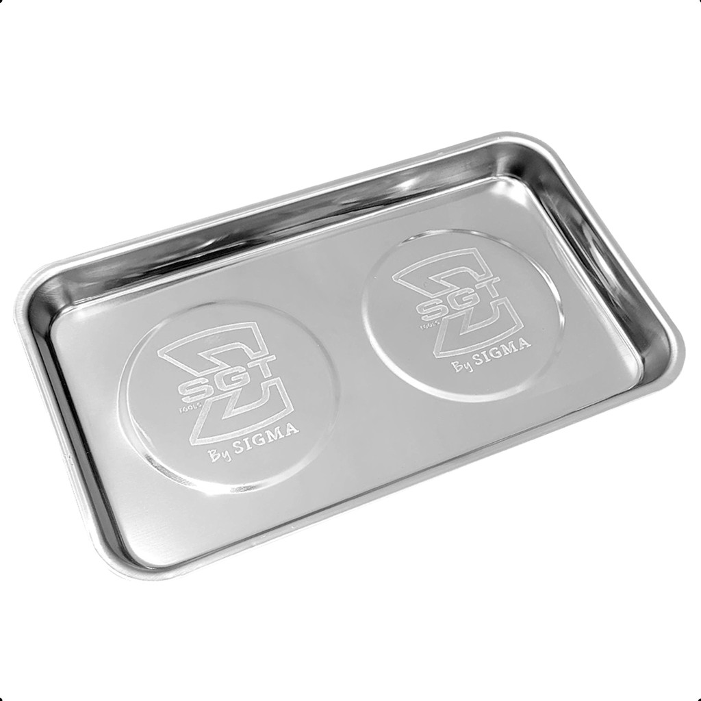 Bandeja Magnética Retangular Inox 140x240mm Para Organização De Parafusos e Peças Ferramentas Em Trabalho Profissional