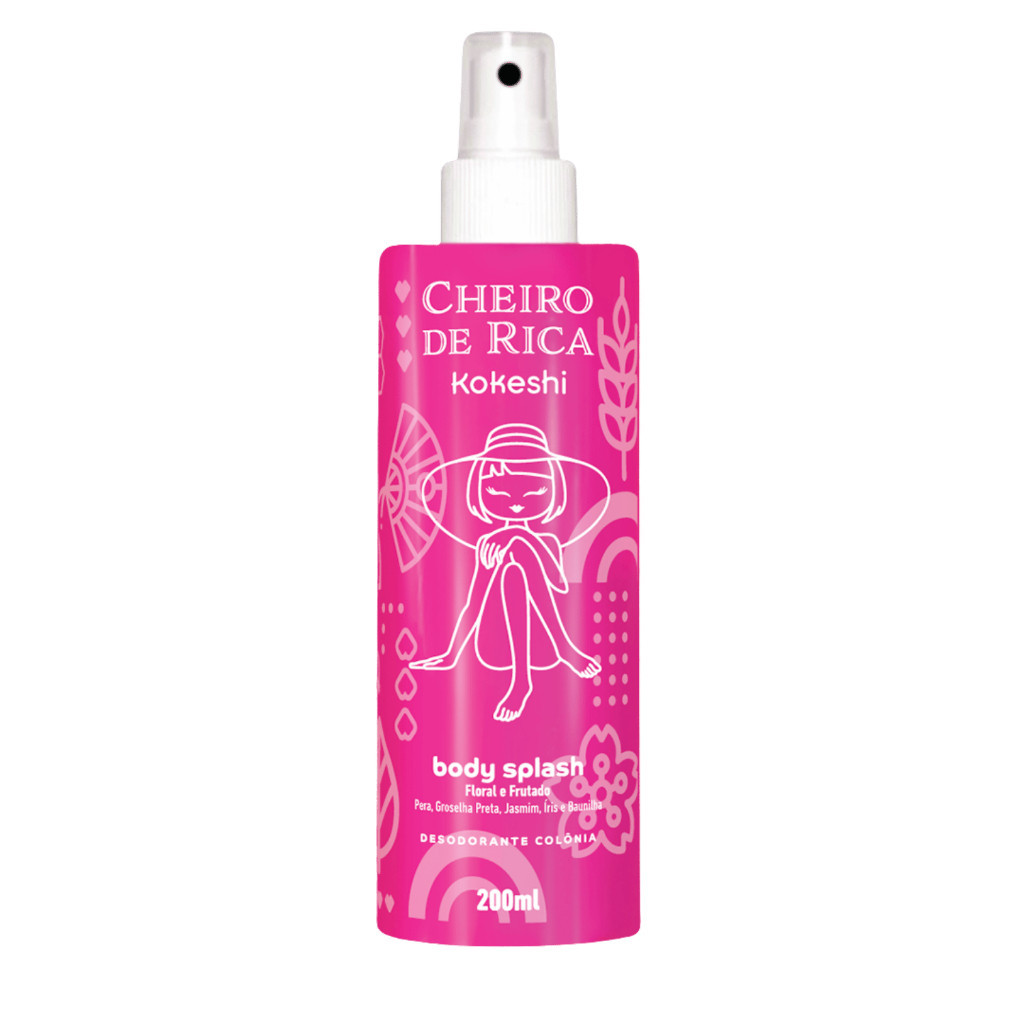 Body Splash Desodorante Corporal Cheiro de Rica N1 Kokeshi 200ml Floral Frutado