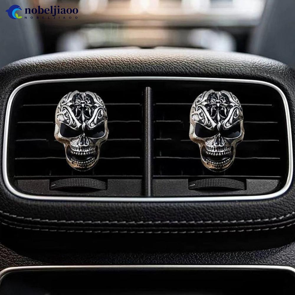 NOBELJIAOO Retro Crânio Carro Ambientador Difusor Saída Clipes De Ventilação Ar Aroma Clipe Decoração Interior Do A8F3