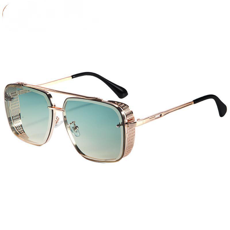 Óculos de sol vintage estilo steampunk para homens, óculos de sol quadrados, grandes e de estilo punk, um acessório mode