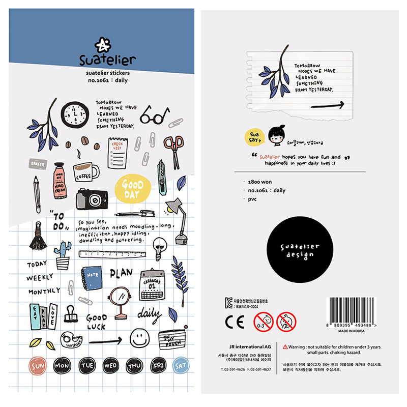 Coreia sonia adesivos diário papelaria bonito pintado à mão papelaria manual Material diy adesivos decorativos