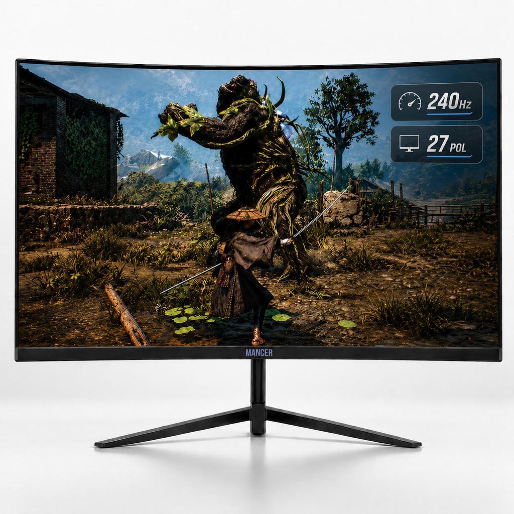 Monitor Gamer Mancer Valak Vx240s 27 Pol, Ips, Curvo Fhd 1ms 240Hz FreeSync Hdmi/dp, Mcr-vx240s-bl01
