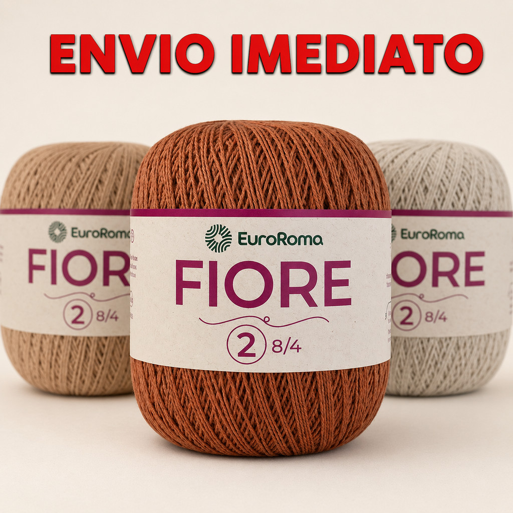Fio FIORE 150g 500m Linha EuroRoma Barbante Nº 2 TEX 295 - Chochê/Tricô