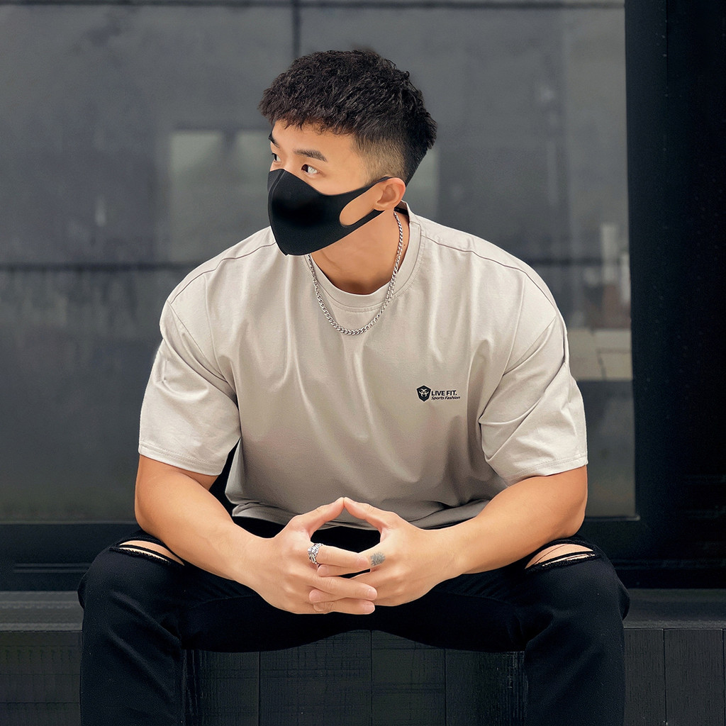 Americano em torno do pescoço solto de manga curta Shi solto Fitness esportes ao ar livre lazer camiseta estiramento imp
