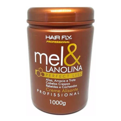 Creme Alisante Mel e Lanolina Perfect Liss Hair Fly 1kg