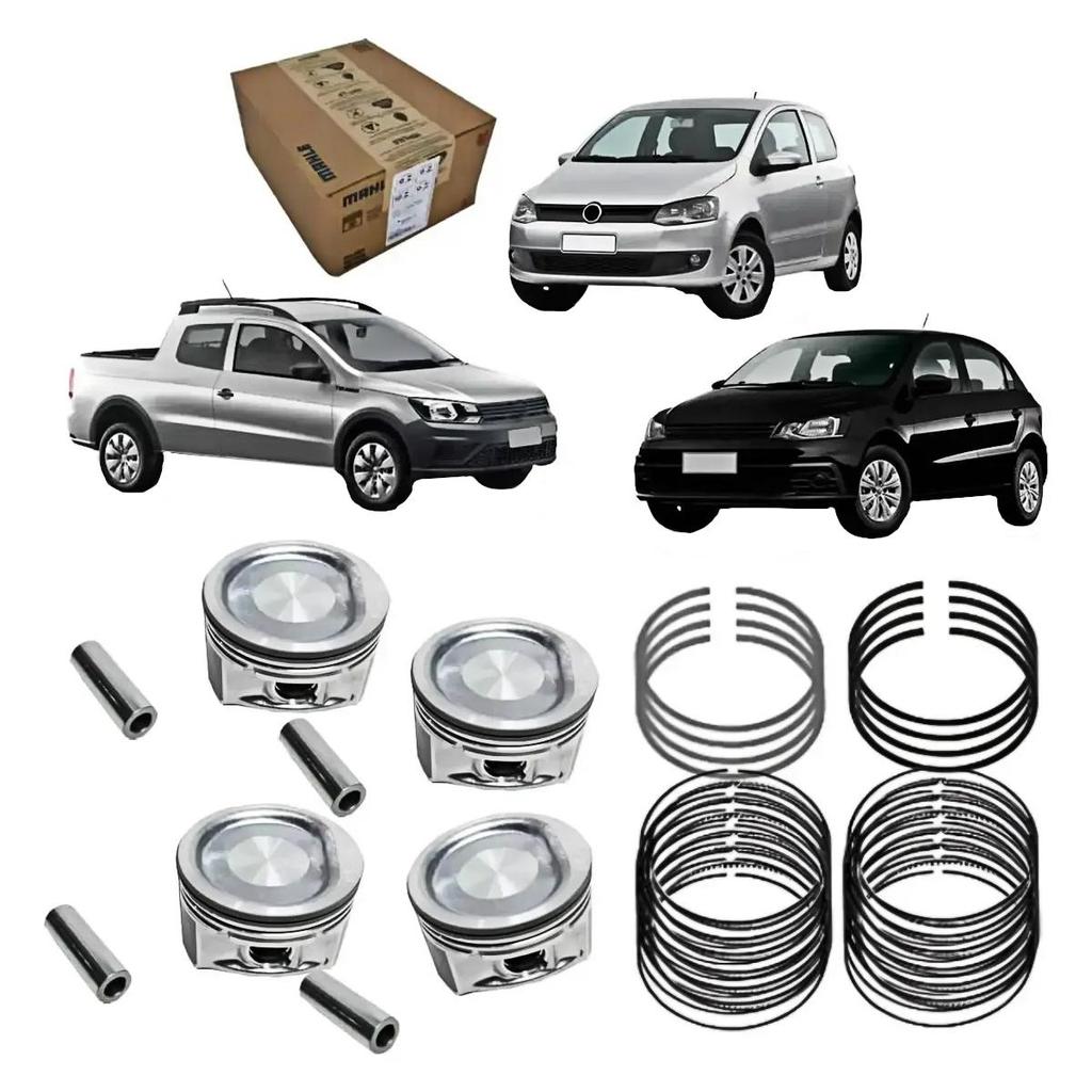 JOGO PISTÃO COM ANEL VW FOX POLO SAVEIRO GOL G5 G6 G7 1.6 ORIGINAL MAHLE 0,50