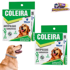 Kit 2 Coleira Dug’s 17g 56cm AntiPulgas e Carrapatos