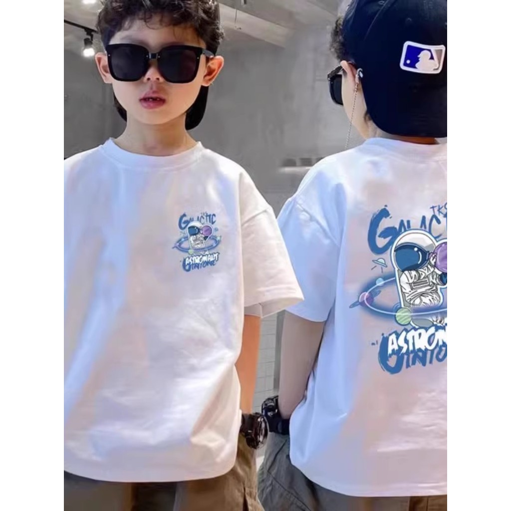 Todos os algodão roupas infantis meninos camiseta de manga curta primavera verão crianças médio grande crianças meninos 