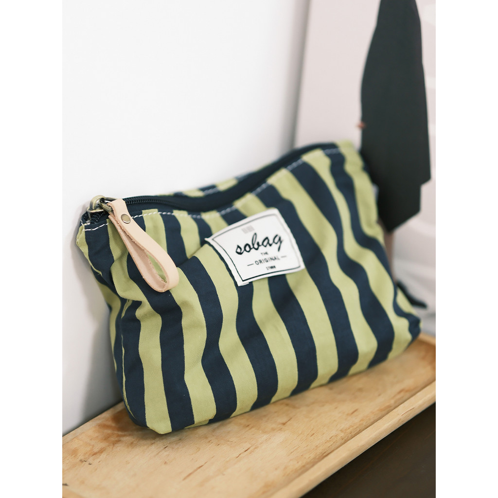 Sobag japonês Casual listrado embreagem feminina leve saco de documentos do telefone móvel literário pequeno fresco arma