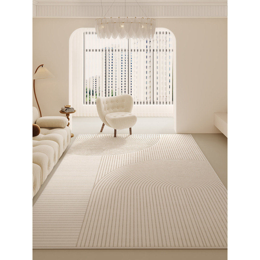 Estilo francês estilo creme tapete simples sala de estar luz luxo mesa de centro cobertor doméstico série de cores quent