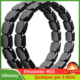 Pulseira de Hematita Masculina, Revitaliza a Energia Masculina, Pedras Naturais de Hematita, Pulseiras Elásticas de Cura