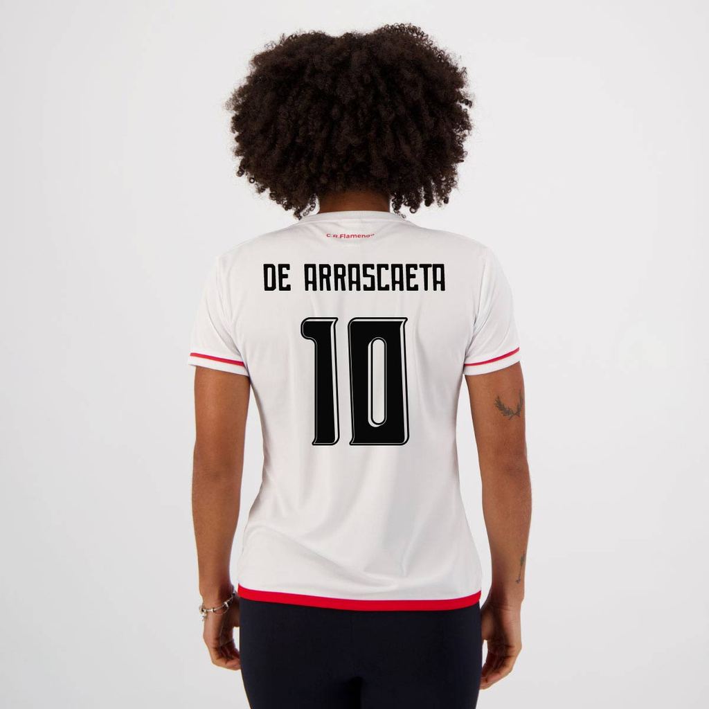 Camisa Flamengo Approval Feminina Branca 10 De Arrascaeta