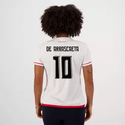 Camisa Flamengo Approval Feminina Branca 10 De Arrascaeta
