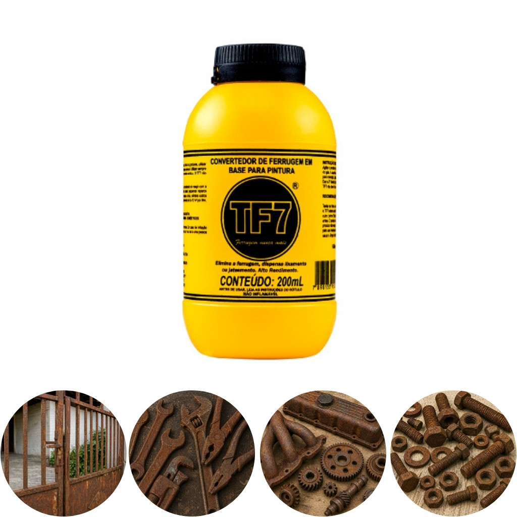 TF7 Fundo Convertedor Eliminador Ferrugem Base Pintura 200ml TF7