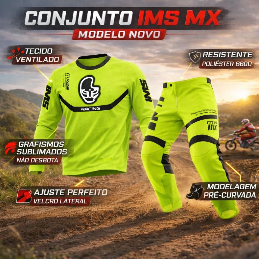 Conjunto Ims Mx Calça E Camisa Roupa Motocross Trilha Enduro Modelo 2026 — imagem 2 de 2